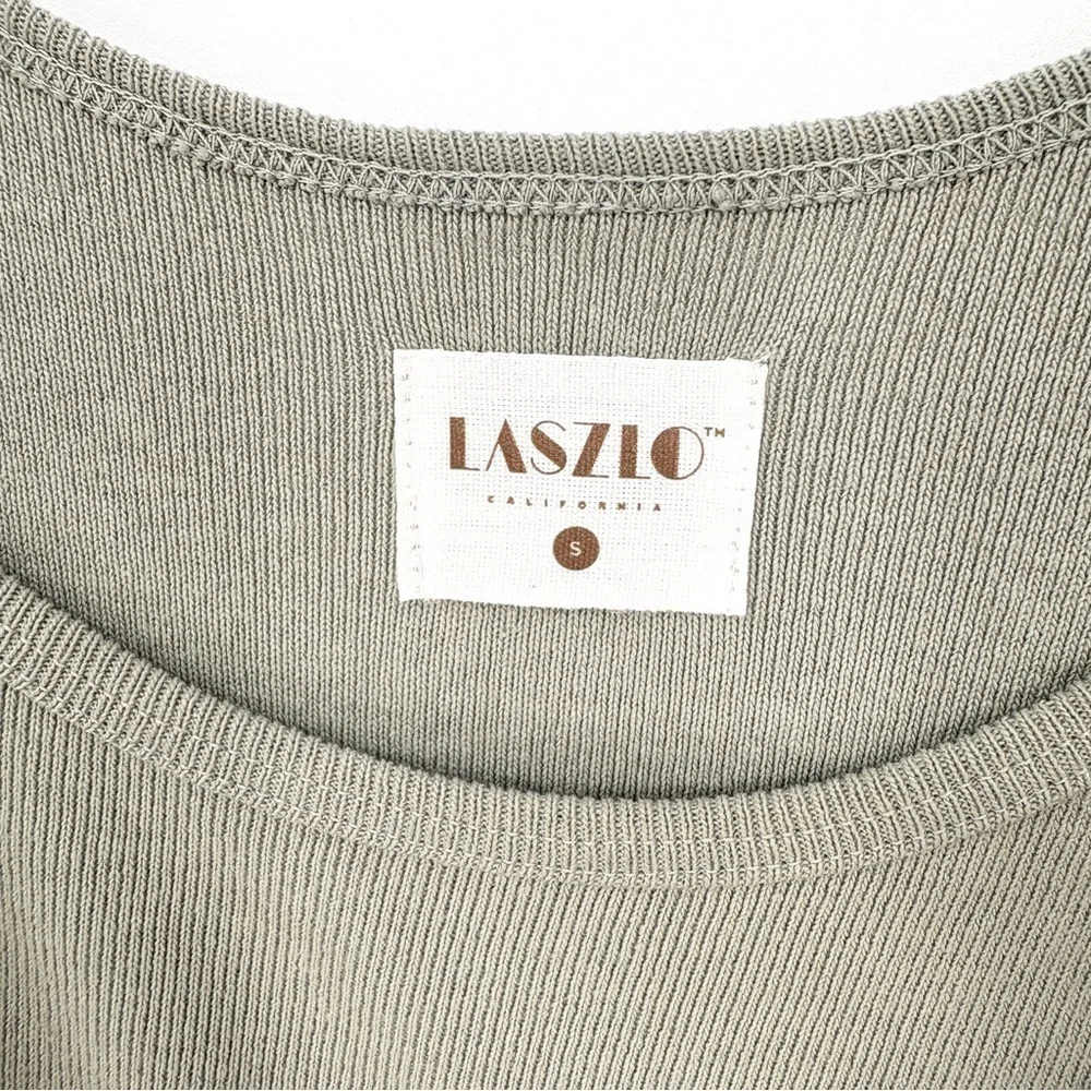 LASZLO Ruby Ribbed Cami Maxi Dress in Sage Gree S - Picture 7 of 9